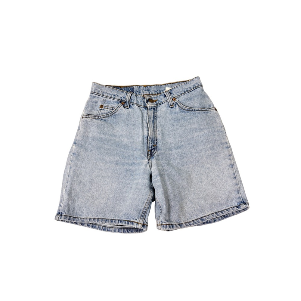 Levi's 967 Relaxed Fit Light Wash Denim Orange Tab Shorts Vintage 27 Waist